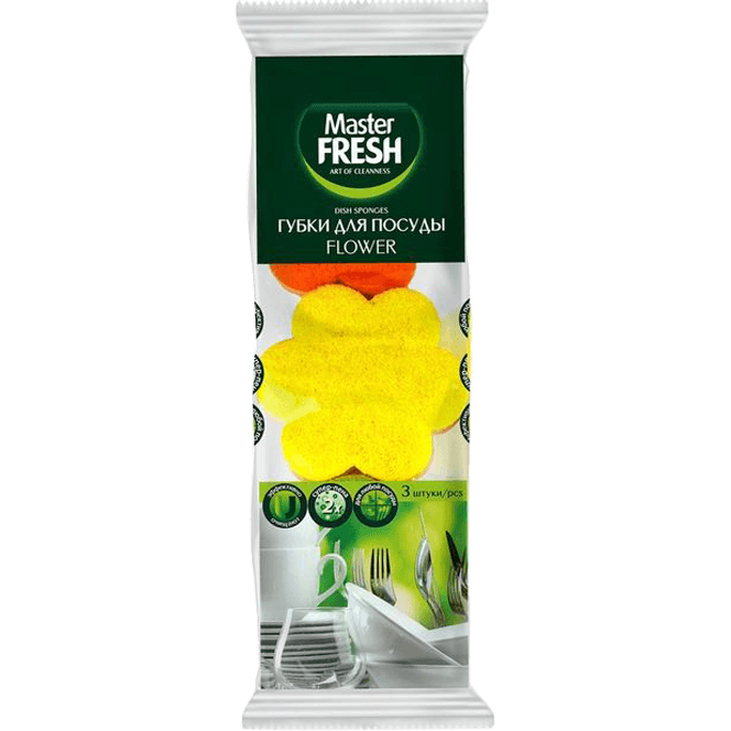Губки для посуды Master FRESH FLOWER (3 шт.упак)