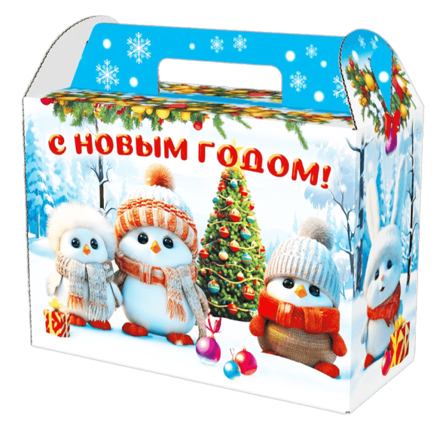Коробка бумажная для конфет 1,5 кг Чемодан Малыши 230*100*165