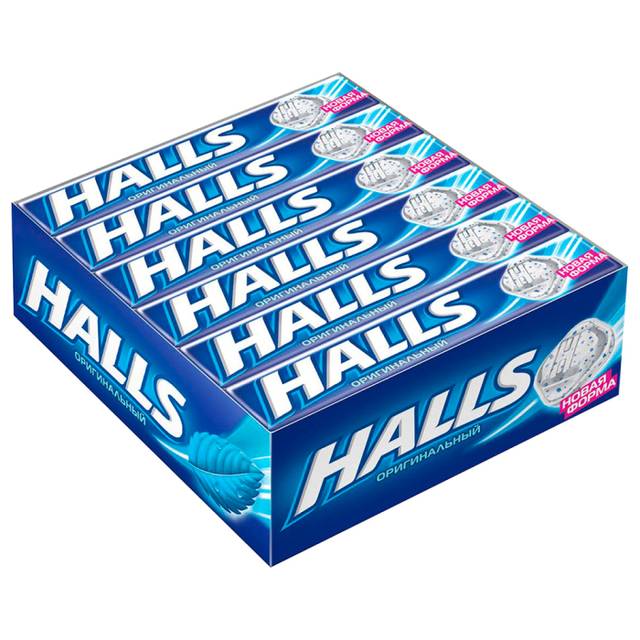 Лененцы "Halls" 25г (12 шт.упак), Оригинал, Синий