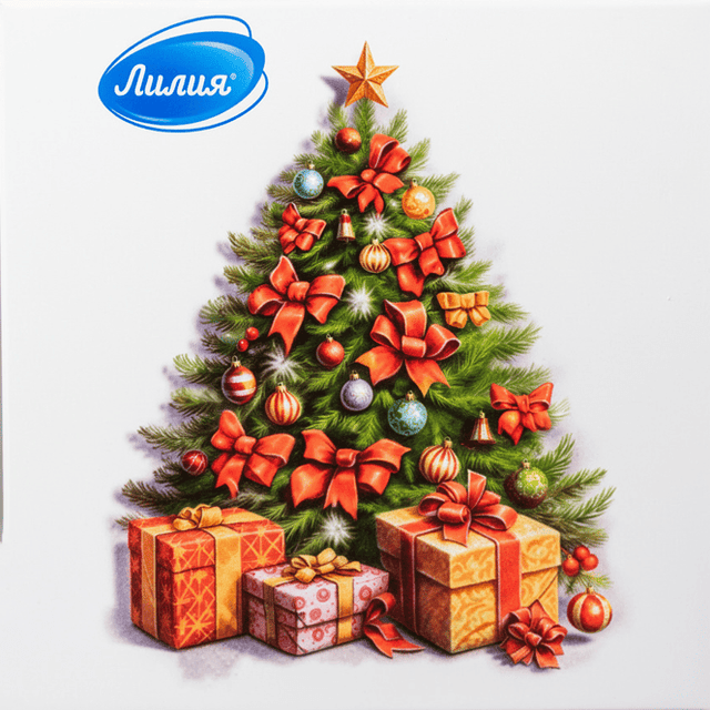 Салфетка бумажная НГ 2-х/двухслойная 33*33 "Лилия" (20 лист.пач), Краса