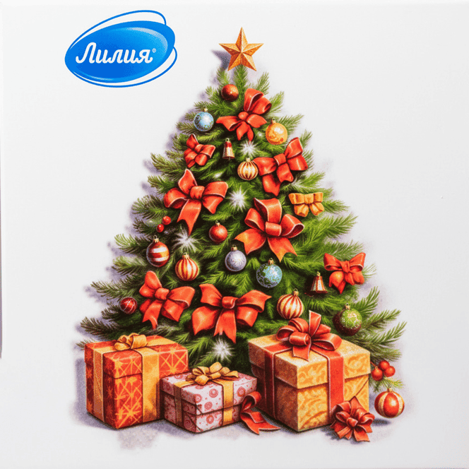 Салфетка бумажная НГ 2-х/двухслойная 33*33 "Лилия" (20 лист.пач), Краса