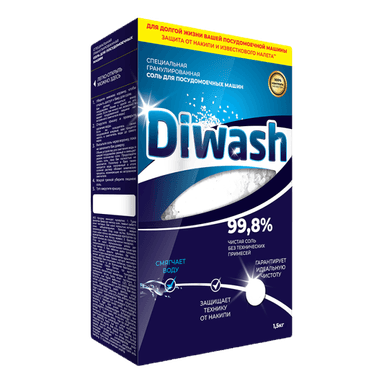 Соль для посудомоечных машин 1500 г Diwash