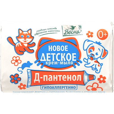 Мыло кусковое 90 г туалетное детское с Д-пантенолом Весна
