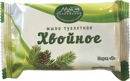 Мыло кусковое 200 г туалетное "Хвойное" в цветной обертке