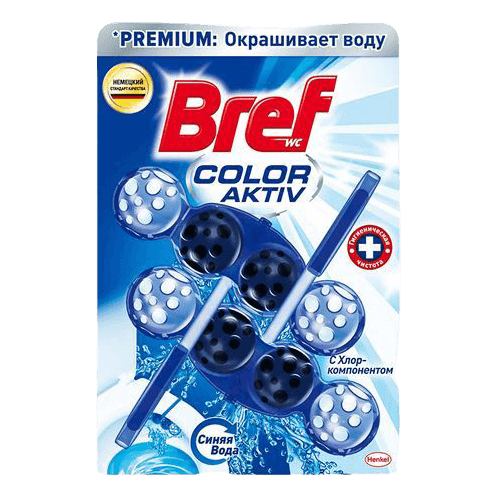 Блок для унитаза "Bref" Color AKTIV 50г с хрол-компонентом