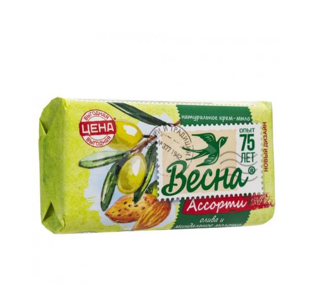 Мыло кусковое 90 г туалетное "Весна" ассорти