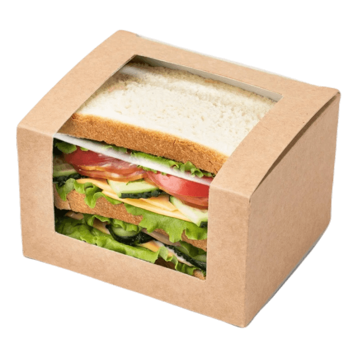 Упаковка бумажная для сэндвичей 125*100*70 мм OSQ SQUARE CUT SANDWICH BOX, Крафт