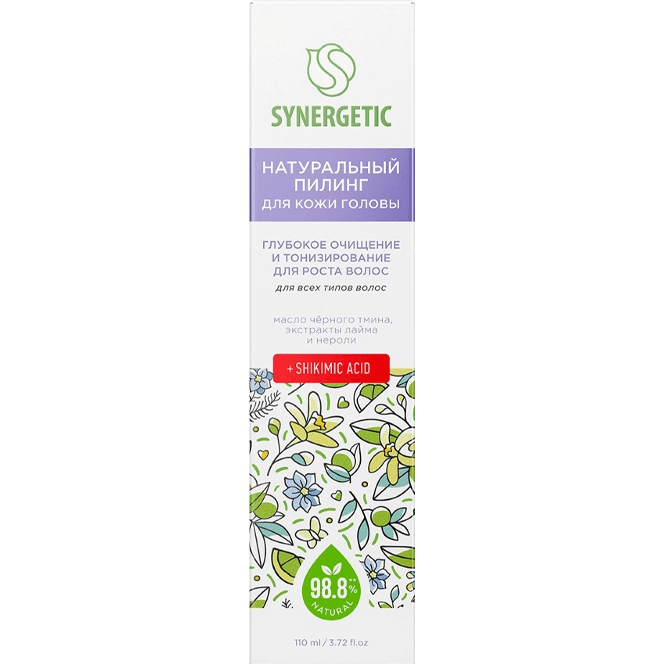 Пилинг для кожи головы 110 мл SYNERGETIC Глубокое очищение и тонизирование для роста волос