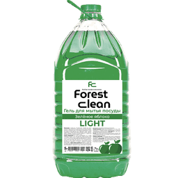 Средство для мытья посуды 5 л "FOREST clean" LIGHT Зеленое яблоко ПЭТ