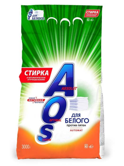 Стиральный порошок 3 кг "AOS" автомат, Для Белого