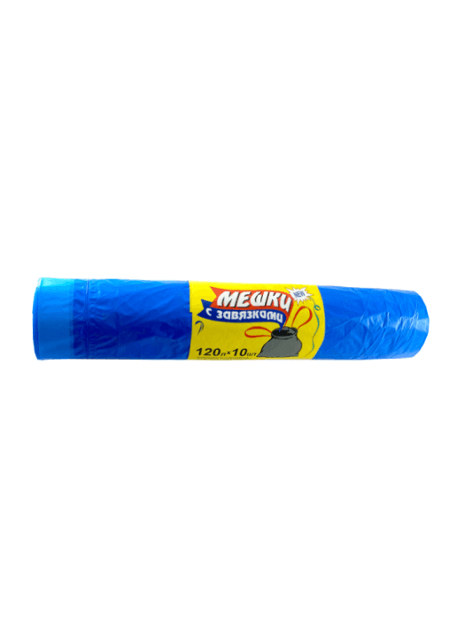 Мешки мусорные 120л/50мкм/70*110 см "Идеал", в рулоне, СИНИЕ (10 шт.рул)