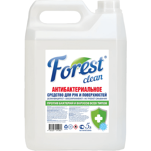 Средство для рук и поверхностей с антибактериальным эффектом "FOREST Clean" 5 л Евро