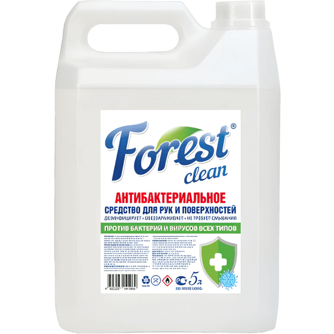 Средство для рук и поверхностей с антибактериальным эффектом "FOREST Clean" 5 л Евро