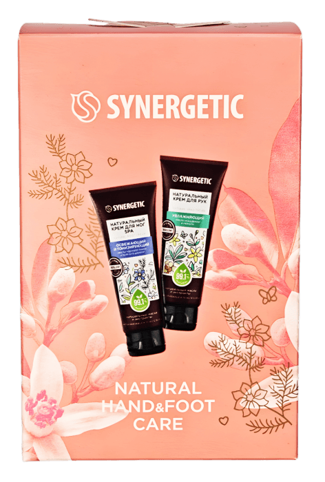 Подарочный набор Крем для рук 75 мл + крем для ног 75 мл SYNERGETIC natural hand&foot care
