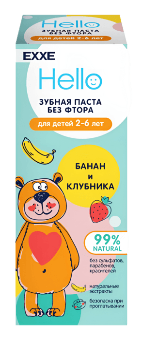 Зубная паста 50 гр EXXE Банановый шейк Детская 2-6 лет