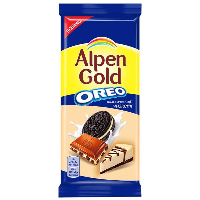 Шоколад "Alpen Gold" 85г, Орео-чизкейк