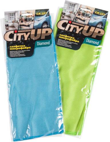 Тряпка/салфетка "City Up" из микрофибры для стекла даймонд