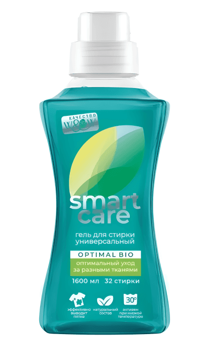 Гель для стирки 1,6 л W&W Smart care Optimal Bio, универсальный, концентрированный
