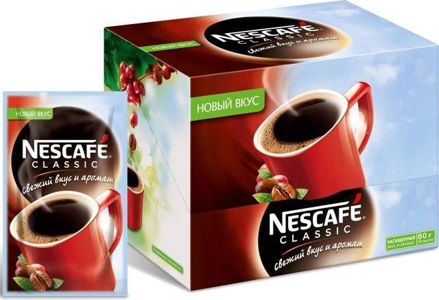 Кофе растворимый 2 гр "NESCAFE" CLASSIC (30 шт.упак)