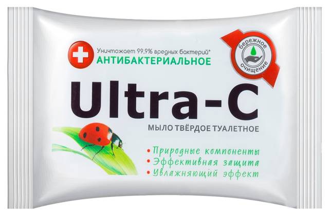 Мыло кусковое 90 г туалетное антибактериальное "Ultra-C" ЭФКО