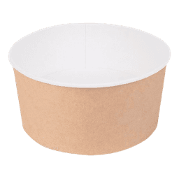 Контейнер/салатник/супница бумажный круглый 1000 мл OSQ Round Bowl D-150 мм + крышка плоская FLAT LID КОМПЛЕКТ