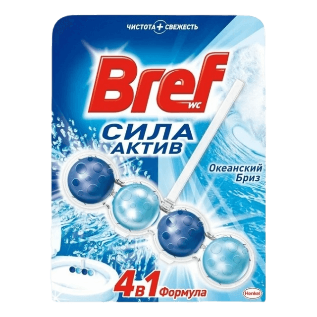 Блок для унитаза "Bref" Сила-Актив 50г Океанский Бриз