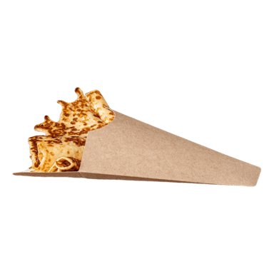 Упаковка бумажная для сладкого стрит-фуда блины/вафли 210*160*50 мм OSQ Crepe Cone КРАФТ