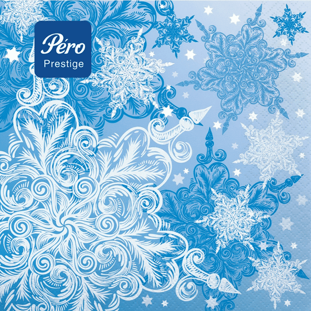 Салфетка бумажная НГ 3-х/трехслойная 33*33 "Pero Prestige" (20 лист.пач), Снежный вальс