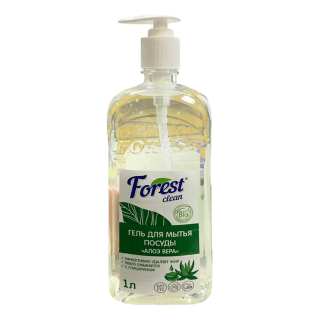 Средство для мытья посуды 1 л "FOREST Clean" дозатор/гель, Алоэ Вера