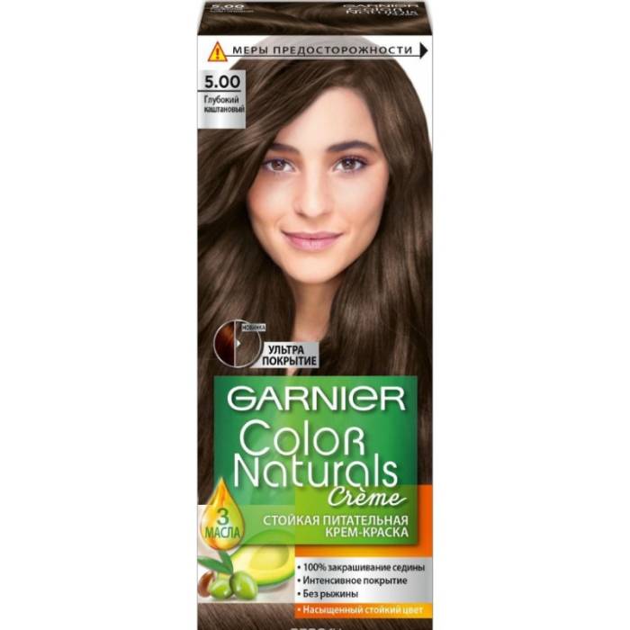 Крем-краска для волос "Garnier" Color Naturals, 5.00 Глубокий каштановый