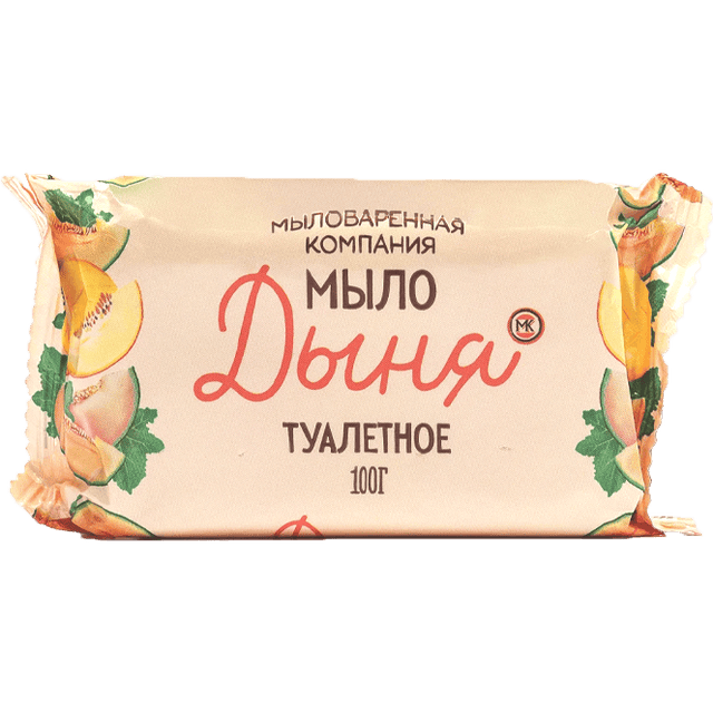 Мыло кусковое 100 г туалетное в цветной обертке ММК, Дыня