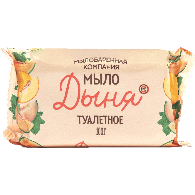 Мыло кусковое 100 г туалетное в цветной обертке ММК, Дыня