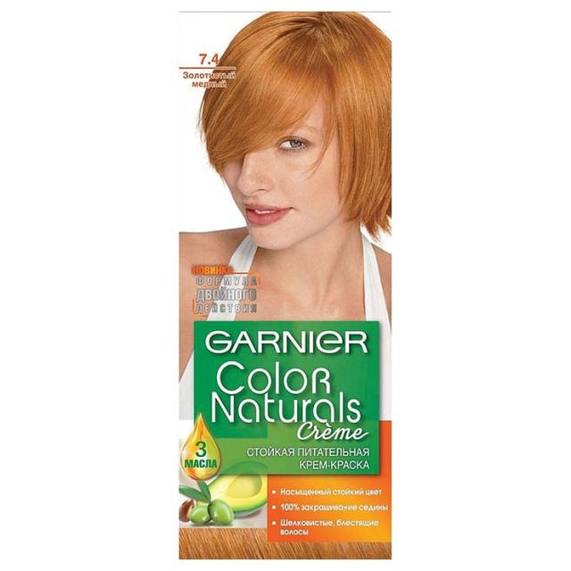 Крем-краска для волос "Garnier" Color Naturals, 7.4 Золотистый медный