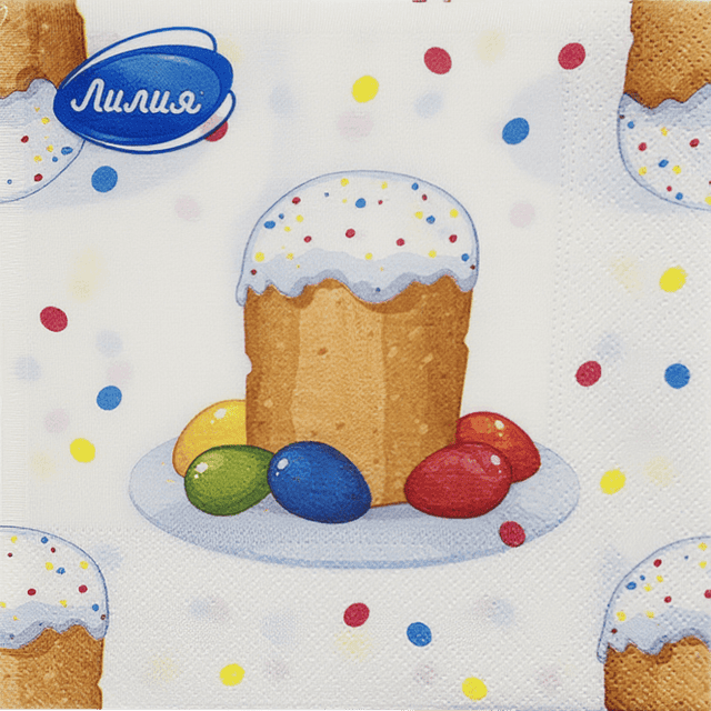 Салфетка бумажная 2-х/двухслойная 33*33 "Лилия" Пасхальный декор (20 лист.пач), Светлый праздник