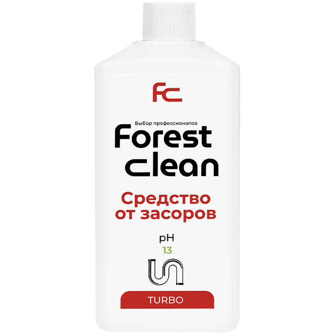 Средство для очистки труб/устранения засоров 1 л "FOREST Clean" ТУРБО, гель
