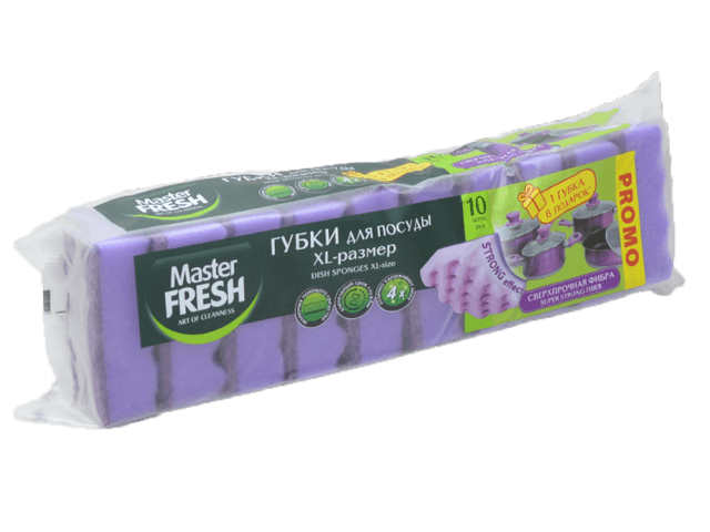 Губки для посуды Master FRESH STRONG SUPER (10 шт.упак)