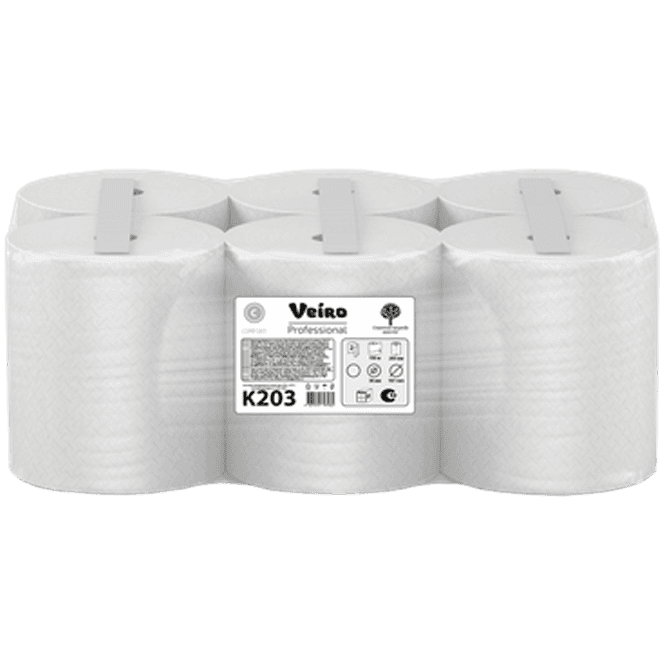 Полотенце бумажное 2-х/двухслойное Veiro Professional Comfort 150 м, В рулонах, Белое