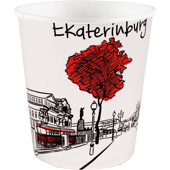 Стакан бумажный 250 мл "Города" цветной D-80 мм В.