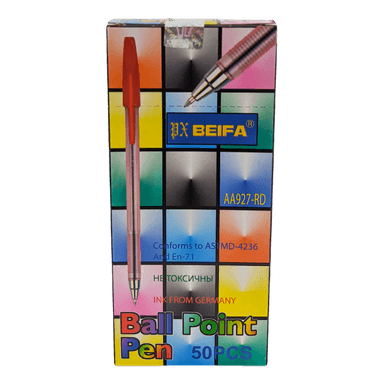 Ручка шариковая 0,7 мм КРАСНАЯ "Beifa" АА 927RD, металлический наконечник
