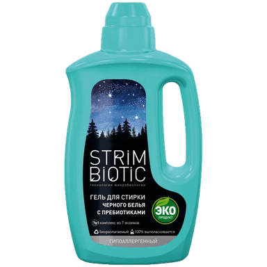 Гель для стирки белья 1 л/1000 мл "STRIMBIOTIC" для черного белья