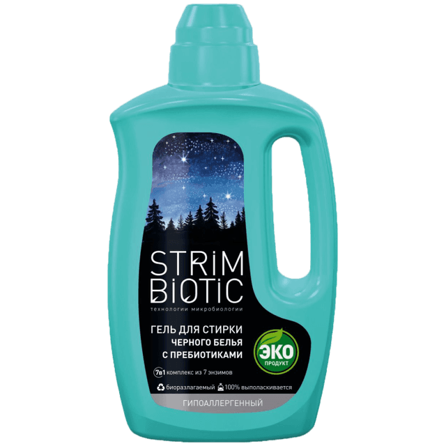 Гель для стирки белья 1 л/1000 мл "STRIMBIOTIC" для черного белья