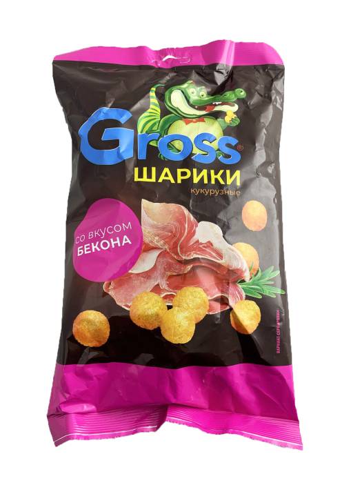 Шарики кукурузные "Gross" 60г, Бекон