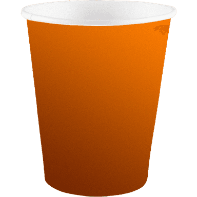 Стакан бумажный 350 мл БЕЗ РИС. "ОРАНЖЕВЫЙ" D-90 мм БЛ