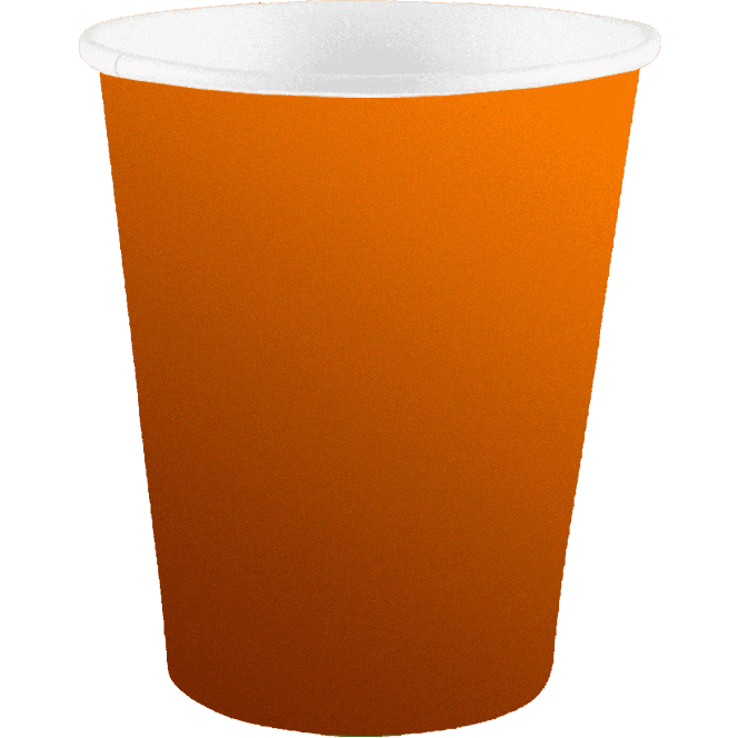 Стакан бумажный 350 мл БЕЗ РИС. "ОРАНЖЕВЫЙ" D-90 мм БЛ
