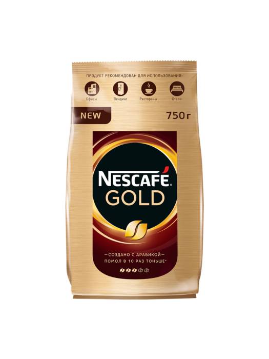 Кофе растворимый 750 гр "NESCAFE" GOLD м/у