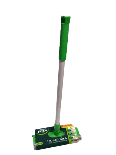 Окномойка Master FRESH с телескопической ручкой 3в1 /губка, салфетка, скребос/ 25 см