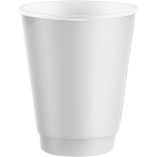 Стакан бумажный 350 мл БЕЗ РИС. УДАРНИК двухслойный белый D-90 мм В