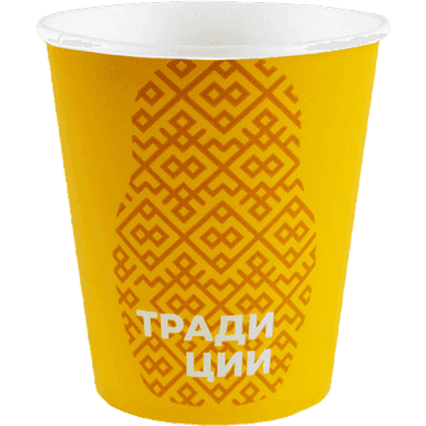 Стакан бумажный 185 мл "Матрешка" желтый D-73 мм ЕСО