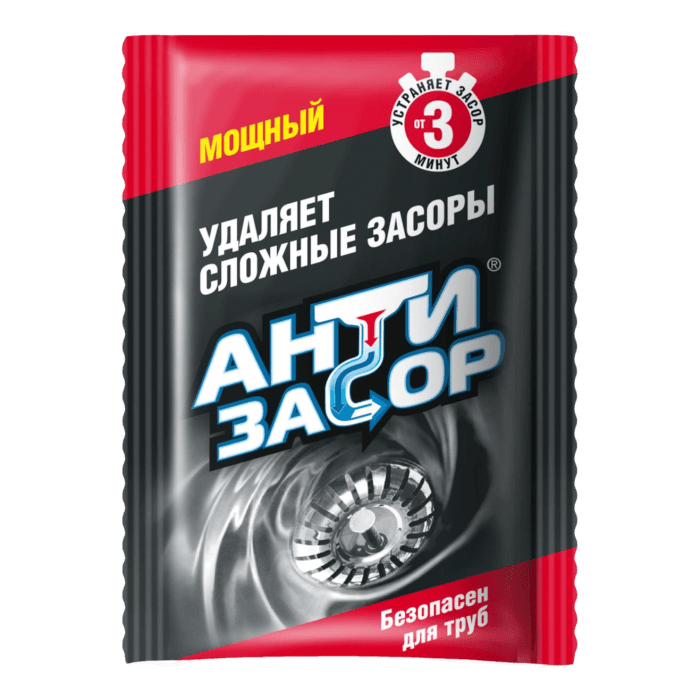 Антизасор 70 г гранулированное средство для удаления засора в трубах, (без запаха 70г) А3001