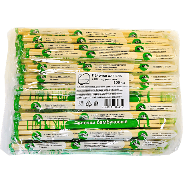 Палочки для роллов 20 см в индив. ПП-упак круглые (100 шт.упак) Конт